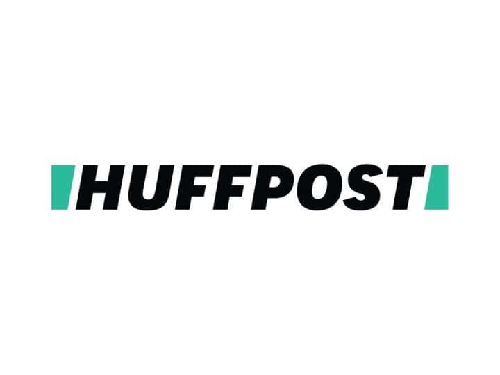 The HuffPost logo with the word HUFFPOST in bold black letters, flanked by two teal vertical bars on either side, all on a white background&mdash;an iconic symbol in the world of news media.