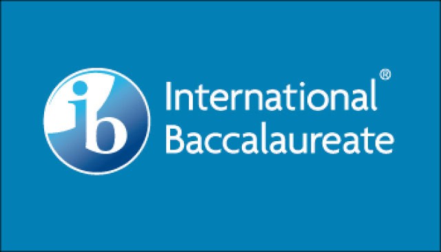 The International Baccalaureate logo, ideal for marketing and public relations, features a stylized lowercase ib inside a blue circle, next to the words International Baccalaureate on a blue background.