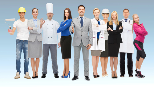 Group of people representing various occupations