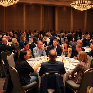 corporate gala with round tables
